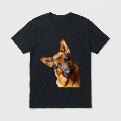 Portrait eines Deutschen Schäferhund T-Shirt – Klassisches T-Shirt in Schwarz
