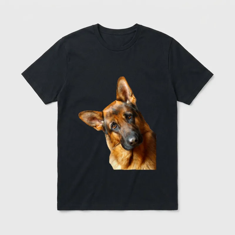 Portrait eines Deutschen Schäferhund T-Shirt – Klassisches T-Shirt in Schwarz