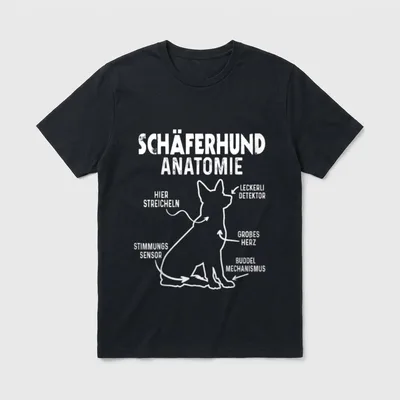 Deutscher Schäferhund Anatomie Hundebesitzer T-Shirt – Klassisches T-Shirt in Schwarz