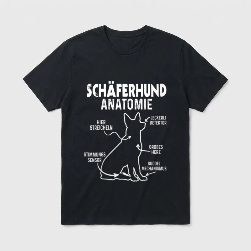 Deutscher Schäferhund Anatomie Hundebesitzer T-Shirt – Klassisches T-Shirt in Schwarz