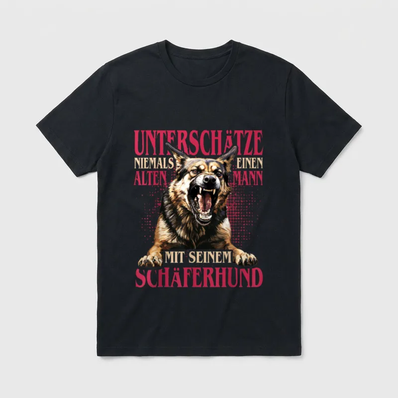 Schäferhund Unterschätze niemals T-Shirt – Klassisches T-Shirt in Schwarz