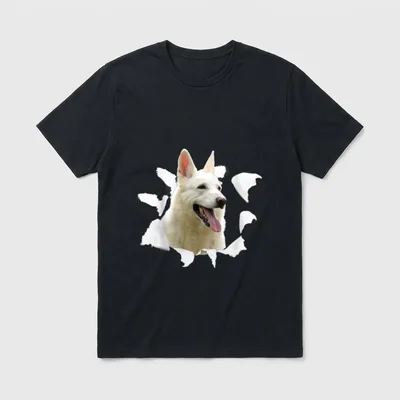 Weisser Schäferhund Weisser Schäferhund T-Shirt 0034 – Klassisches T-Shirt in Schwarz