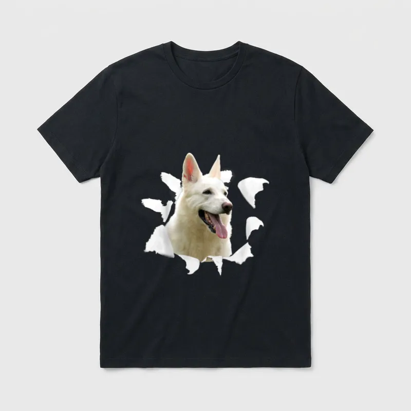 Weisser Schäferhund Weisser Schäferhund T-Shirt 0034 – Klassisches T-Shirt in Schwarz