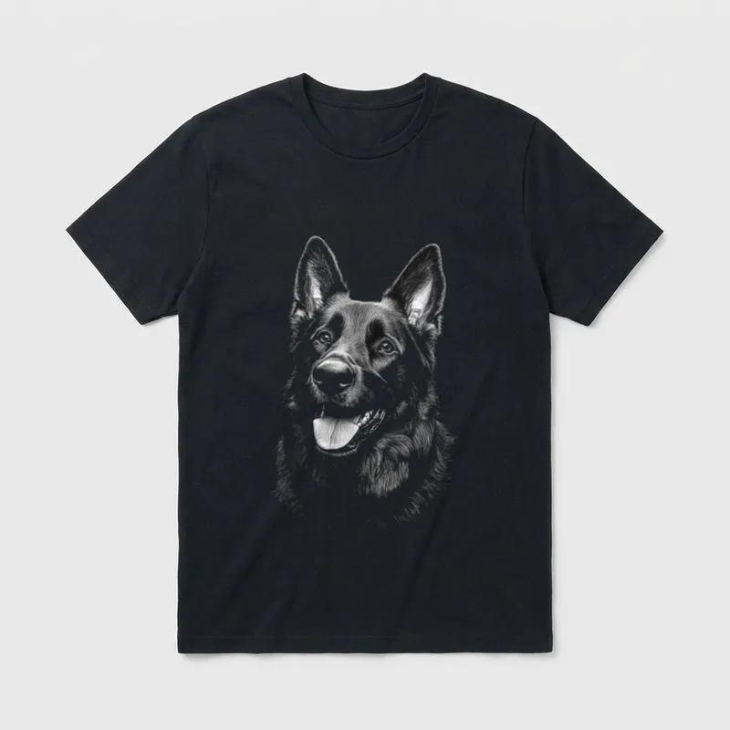 Deutscher Schäferhund Grafik Haustier Kunst T-Shirt – Klassisches T-Shirt in Schwarz