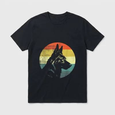 Deutscher Schäferhund Retro Vintage T-Shirt – Klassisches T-Shirt in Schwarz