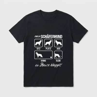 Schäferhund Hunderasse Hundebefehl Hundefreund T-Shirt – Klassisches T-Shirt in Schwarz