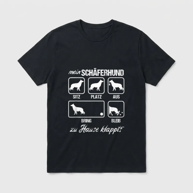 Schäferhund Hunderasse Hundebefehl Hundefreund T-Shirt – Klassisches T-Shirt in Schwarz