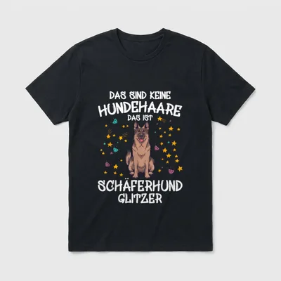 Deutscher Schäferhund Glitzer Hundehalter T-Shirt – Klassisches T-Shirt in Schwarz