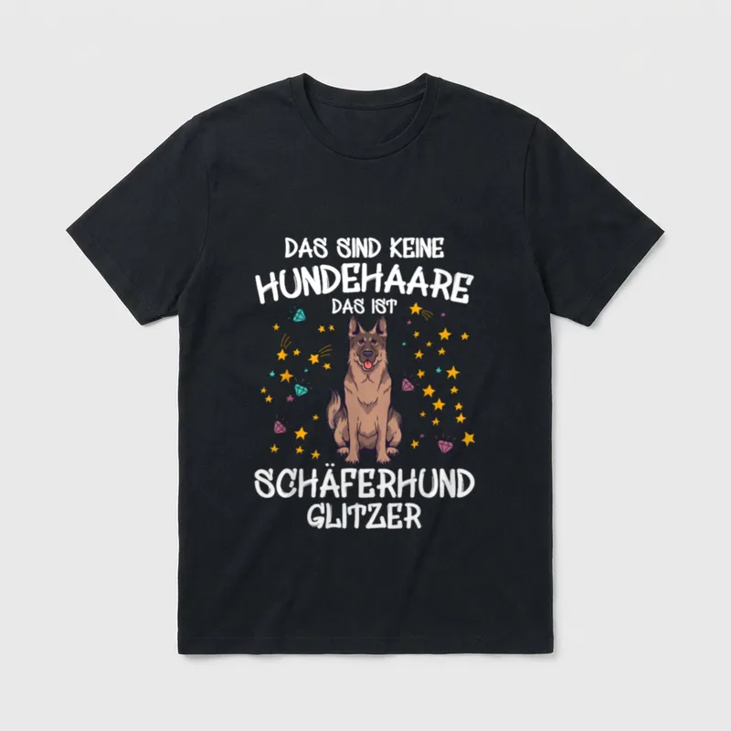 Deutscher Schäferhund Glitzer Hundehalter T-Shirt – Klassisches T-Shirt in Schwarz