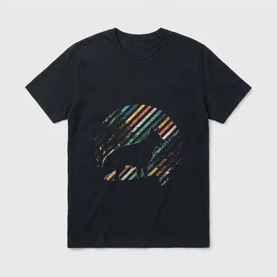 Retro Deutscher Schäferhund T-Shirt – Klassisches T-Shirt in Schwarz