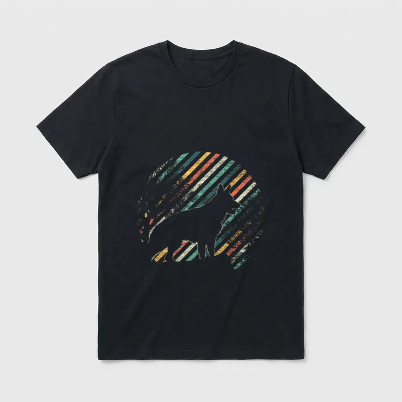 Retro Deutscher Schäferhund T-Shirt – Klassisches T-Shirt in Schwarz
