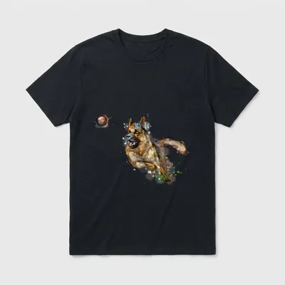 Aquarell Deutscher Schäferhund T-Shirt – Klassisches T-Shirt in Schwarz