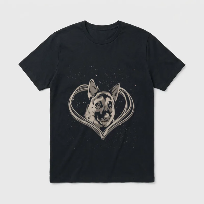 Herz Deutscher Schäferhund T-Shirt – Klassisches T-Shirt in Schwarz