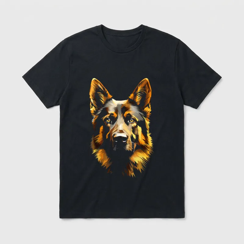 Deutscher Schäferhund Motiv Haustier Illustration T-Shirt – Klassisches T-Shirt in Schwarz