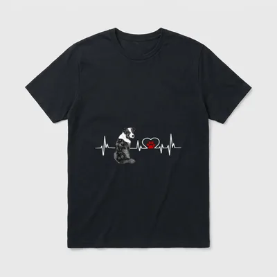 Australischer Schäferhund EKG Herzschlag T-Shirt – Klassisches T-Shirt in Schwarz