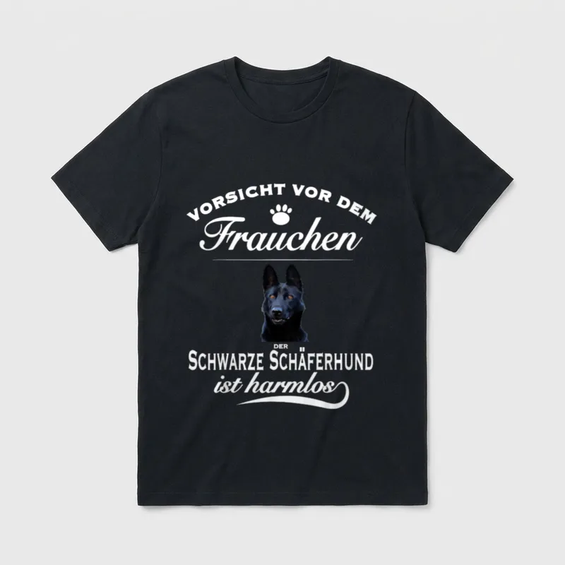 Deutscher Schäferhund Schwarzer Schäferhund T-Shirt 0086 – Klassisches T-Shirt in Schwarz