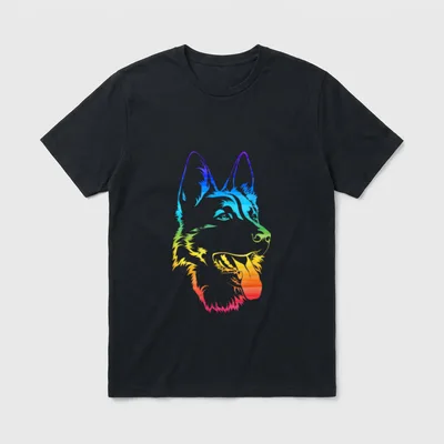 Regenbogen Schäferhund für Hundefreunde T-Shirt – Klassisches T-Shirt in Schwarz