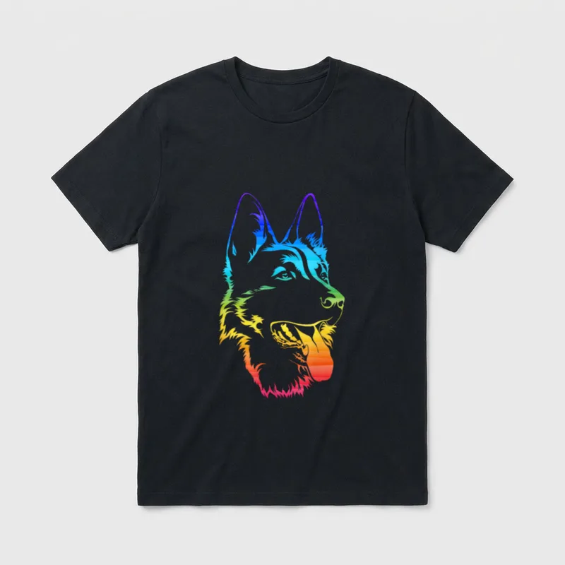 Regenbogen Schäferhund für Hundefreunde T-Shirt – Klassisches T-Shirt in Schwarz