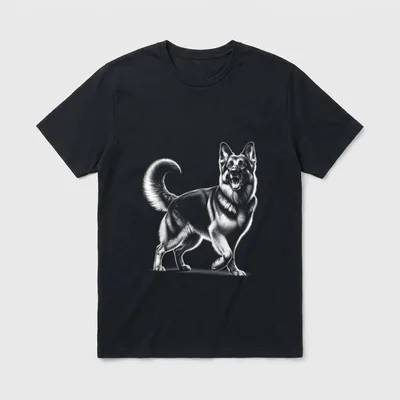 MyAnimal Realistischer Schäferhund T-Shirt – Klassisches T-Shirt in Schwarz
