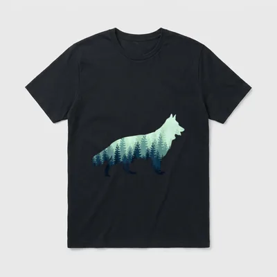 Weisser Schäferhund Wald Schäferhunde T-Shirt – Klassisches T-Shirt in Schwarz