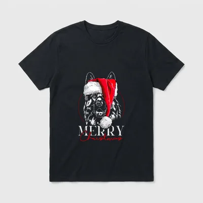 Deutscher Schäferhund Merry Christmas T-Shirt – Klassisches T-Shirt in Schwarz