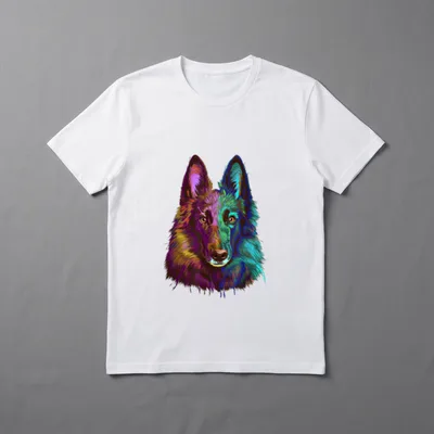 Bunter Splash Hund Belgischer T-Shirt – Klassisches T-Shirt in Schwarz