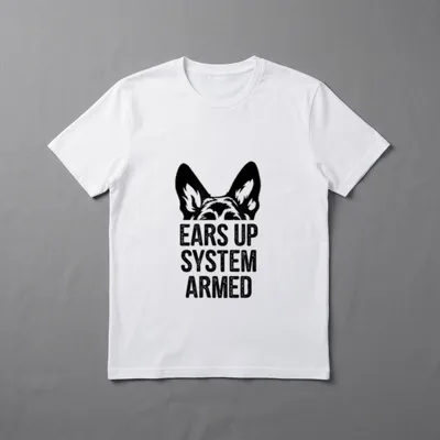 Ears Up System Armed T-Shirt – Klassisches T-Shirt in Schwarz