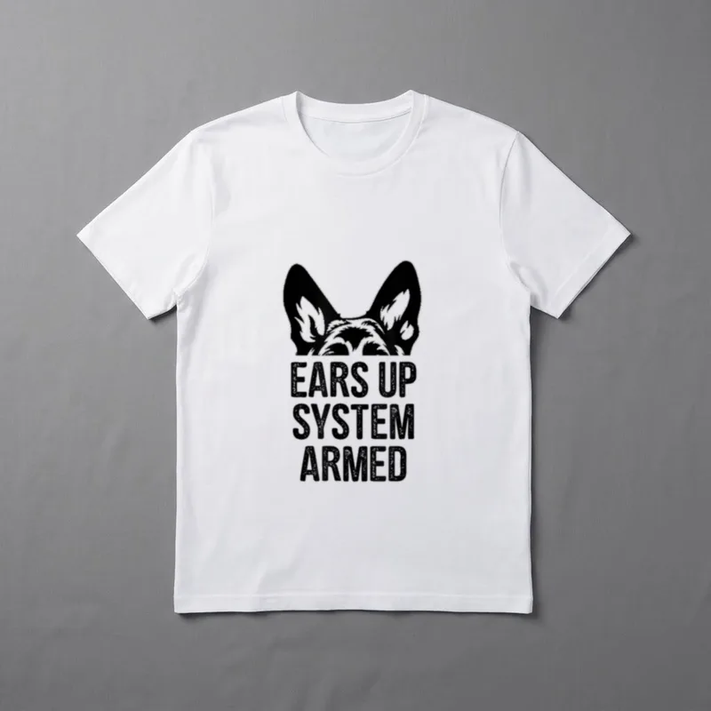 Ears Up System Armed T-Shirt – Klassisches T-Shirt in Schwarz