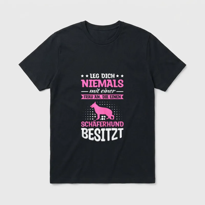 Schäferhund Frauchen Spruch Hundebsitzer T-Shirt – Klassisches T-Shirt in Schwarz
