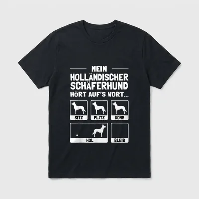 Holländischer Schäferhund T-Shirt – Klassisches T-Shirt in Schwarz