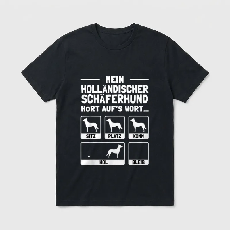 Holländischer Schäferhund T-Shirt – Klassisches T-Shirt in Schwarz