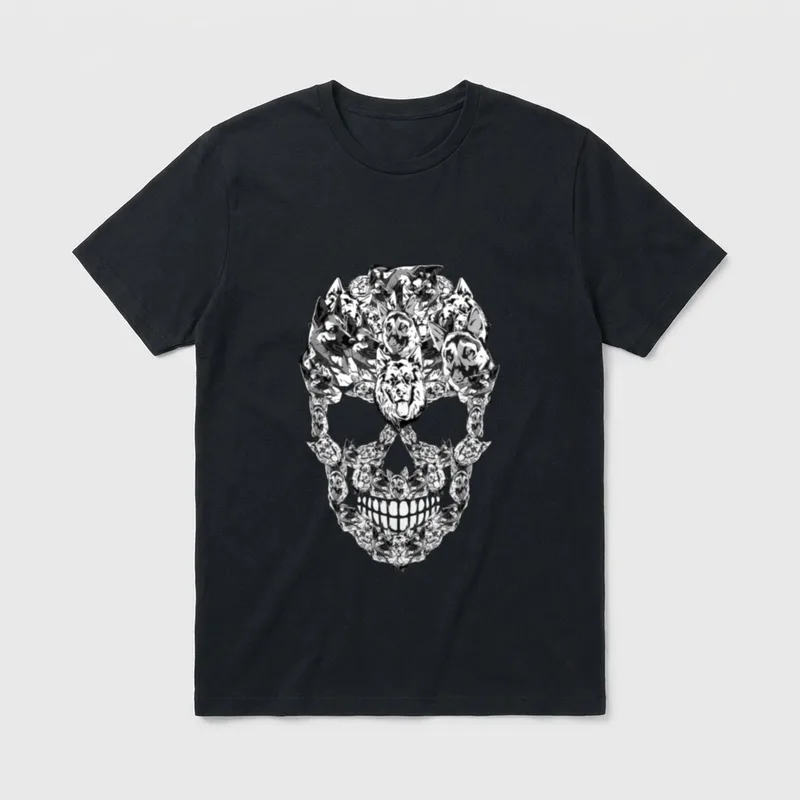 Schäferhund Totenkopf Halloween I T-Shirt – Klassisches T-Shirt in Schwarz