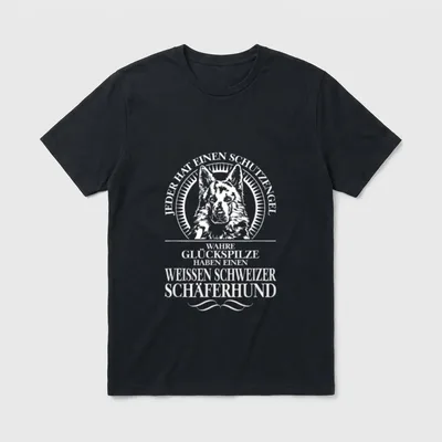 Weisser Schweizer Schäferhund Schutzengel Hund T-Shirt – Klassisches T-Shirt in Schwarz