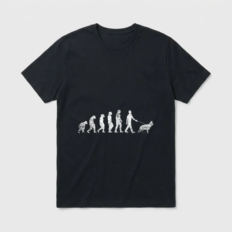 Evolution Deutscher Schäferhund T-Shirt – Klassisches T-Shirt in Schwarz