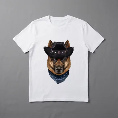 Deutscher Schäferhund in Cowboyhut T-Shirt – Klassisches T-Shirt in Schwarz