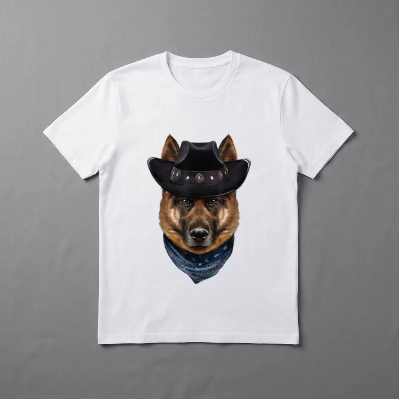 Deutscher Schäferhund in Cowboyhut T-Shirt – Klassisches T-Shirt in Schwarz