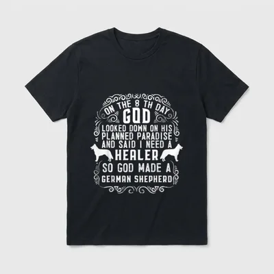 Deutscher Schäferhund Hunde T-Shirt 0124 – Klassisches T-Shirt in Schwarz