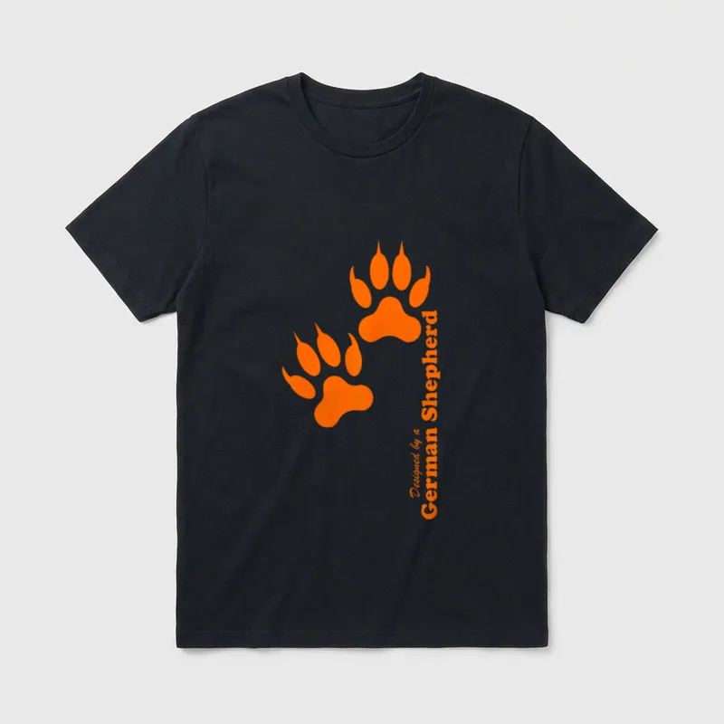 Schäferhund Tatzendrucke T-Shirt – Klassisches T-Shirt in Schwarz