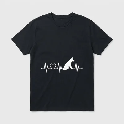 EKG Herzschlag Deutscher Schäferhund T-Shirt – Klassisches T-Shirt in Schwarz