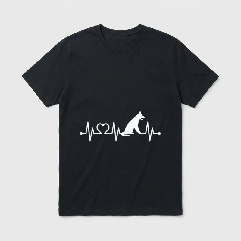 EKG Herzschlag Deutscher Schäferhund T-Shirt – Klassisches T-Shirt in Schwarz