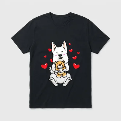 Berger Blanc Suisse Hund T-Shirt – Klassisches T-Shirt in Schwarz