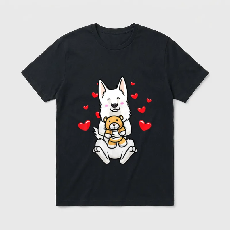 Berger Blanc Suisse Hund T-Shirt – Klassisches T-Shirt in Schwarz