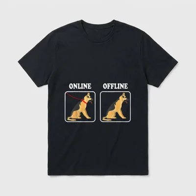 Deutscher Schäferhund online offline T-Shirt – Klassisches T-Shirt in Schwarz