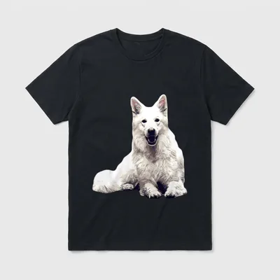 Weißer Schweizer Schäferhund T-Shirt 0143 – Klassisches T-Shirt in Schwarz