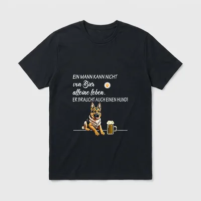 Hunde und Bier alles T-Shirt – Klassisches T-Shirt in Schwarz