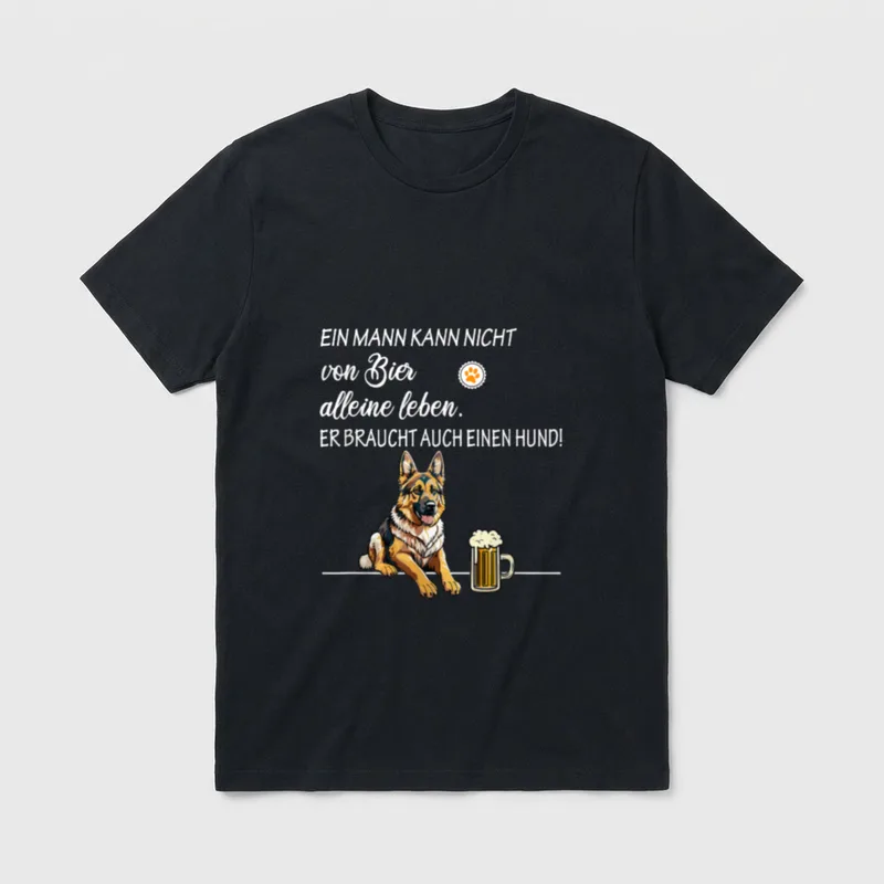Hunde und Bier alles T-Shirt – Klassisches T-Shirt in Schwarz