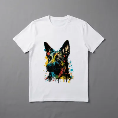 Belgischer Malinois Schäferhund bunte T-Shirt – Klassisches T-Shirt in Schwarz