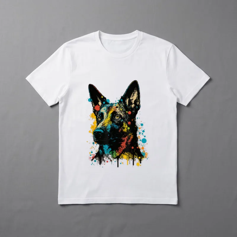 Belgischer Malinois Schäferhund bunte T-Shirt – Klassisches T-Shirt in Schwarz