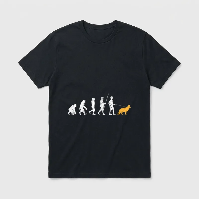 Evolution Deutscher Schäferhund T-Shirt 0149 – Klassisches T-Shirt in Schwarz