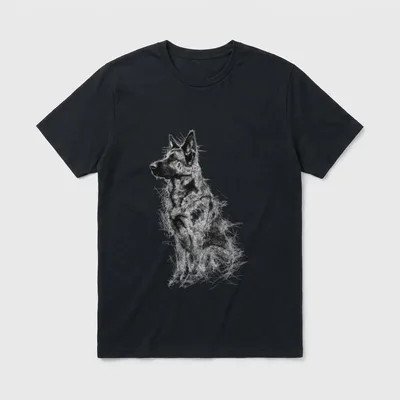 Deutscher Schäferhund grafische Zeichnung T-Shirt – Klassisches T-Shirt in Schwarz